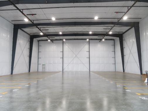 Bright interior with state of art insulation system and 35' eave height
