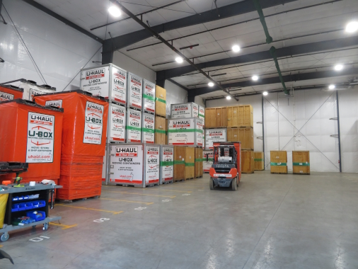 Interior of U-Haul U-Box Warehouse