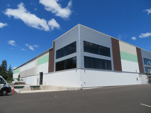 Nucor U-Haul warehouse integrated with Modular Mini Storage panelized self-storage building in Vancouver, Washington